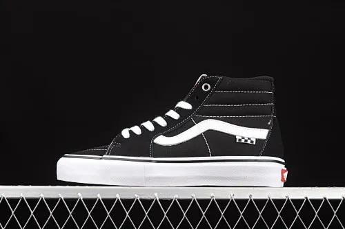 All categories Vans Vans series Vans Mid Vans China Vans Sk8-Hi Vans black side checkerboard professional skateboard shoes VN0A5FCCY28